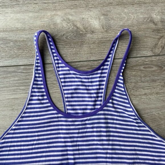 Lululemon What The Sport Singlet in Silver Stripe Iris Flower Pretty Purple - Picture 8 of 14